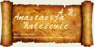 Anastasija Malešević vizit kartica